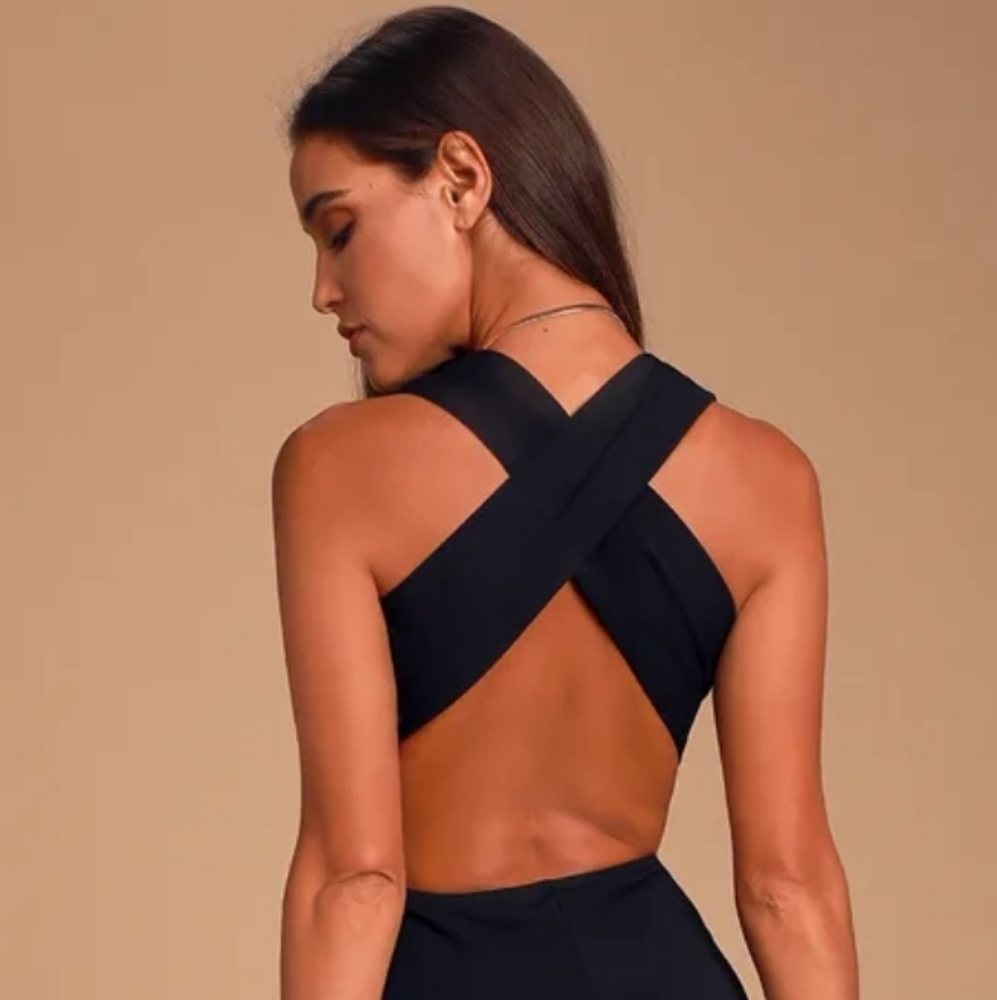 Lulu's Black Backless Jumpsuit